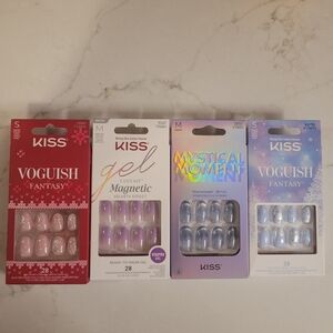 Lot of 4 KISS Nail Sets Press On Nails All New in Boxes